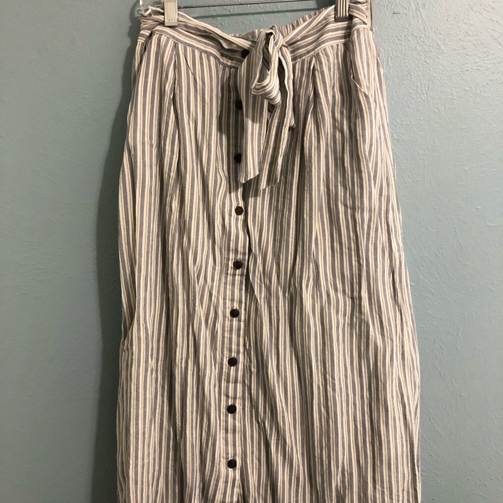 Roolee Striped Button Skirt